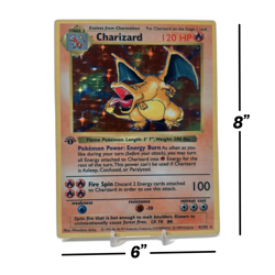 Charizard - Base Set Shadowless | Jumbo Metal 6" x 8" Card Gift/Display - Image 2