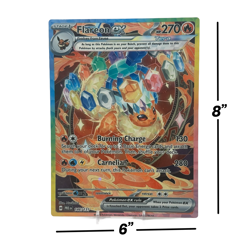 Flareon EX SIR - Prismatic Evolutions | Jumbo Metal 6" x 8" Card Gift/Display - Image 2
