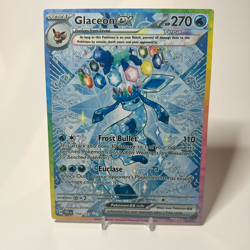 Glaceon EX SIR - Prismatic Evolutions | Jumbo Metal 6" x 8" Card Gift/Display - Image 1