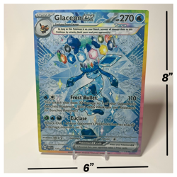 Glaceon EX SIR - Prismatic Evolutions | Jumbo Metal 6" x 8" Card Gift/Display - Image 2