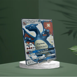 Charizard GX Shiny Holo Rare - Hidden Fates | Jumbo Metal 6" x 8" Card Gift - Image 3