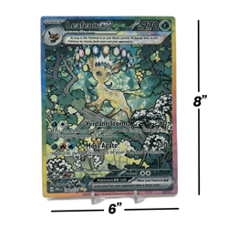 Leafeon EX SIR - Prismatic Evolutions | Jumbo Metal 6" x 8" Card Gift/Display - Image 2