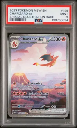 PSA 9 Charizard ex Mew En 151 SIR Full Alt Art Pokemon Card #199 Mint Clean - Image 1