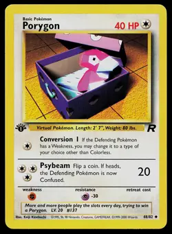 Pokemon Card - Porygon 1st Edition Team Rocket 48/82 Uncommon - Image 1