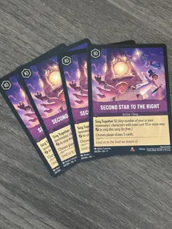 Disney Lorcana Second Star to the Right 60/204 Fabled Rare 4 Cards Set - Image 1