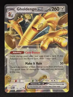 Gholdengo EX Pokemon TCG Paradox Rift Double Rare Holo Card 139/182 - Image 1