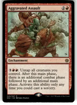Aggravated Assault #25 MTG Explorers of Ixalan Regular LP - Image 1