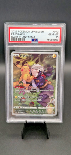 Pikachu 073/071 Pokemon Japanese Sword & Shield Full Art Dark Phantasma PSA 10 - Image 3
