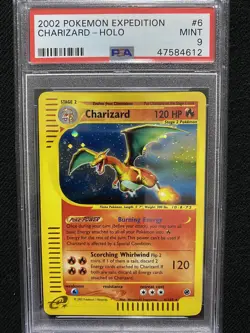 2002 Pokemon Expedition Charizard Holo 6/165 PSA 9 Mint - Image 1
