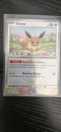Eevee 074/131 Pokemon Prismatic Evolutions Pokeball Reverse Holo PACK FRESH - Image 2