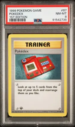 Pokemon TCG - Pokedex - 87/102 - 1st Edition - Shadowless Base [PSA 8 NM-MT] - Image 3