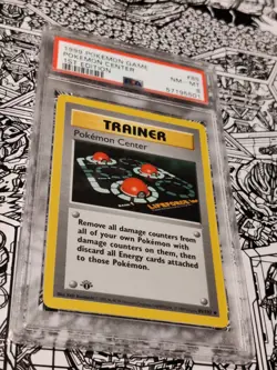 1999 Pokemon Game Base Set #85 Pokemon Center 1st Edition PSA 8 - Image 5