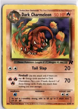 Dark Charmeleon Team Rocket Card 32/82 Regular Trading Card Pokemon TCG - Image 3