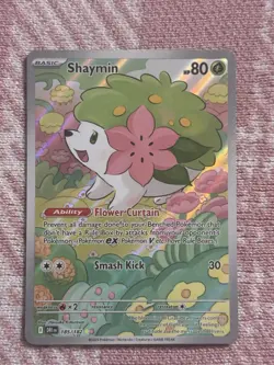 Pokemon TCG Shaymin Holo Card Illustration Rare, 185/182, Destined Rivals Series - Image 1