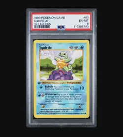 1999 Pokemon Squirtle 1st Edition PSA Graded EX-MT #63 Card - Image 1