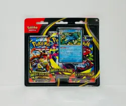 New Pokemon TCG Mega Evolution Series Booster 3-Pack w/ Golduck Foil Promo Card - Image 1
