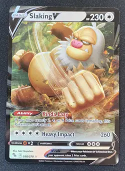Slaking V 058/078 Pokemon Go Ultra Rare Holo Pokemon TCG Card NM - Image 1