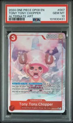 One Piece Card Tony Tony.Chopper Alt Art OP08-007 Two Legends PSA 10 - Image 1