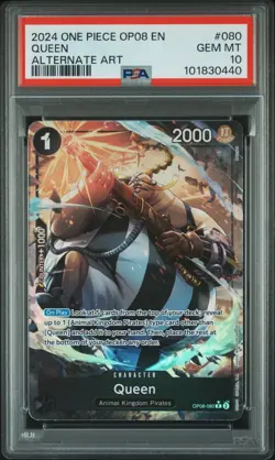 One Piece Card Queen Alt Art OP08-080 Two Legends PSA 10 - Image 1