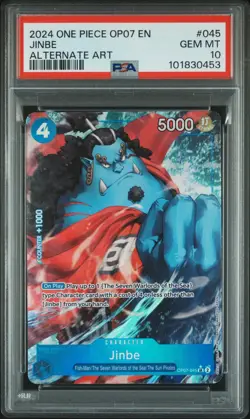 One Piece Card Jinbe Alt Art OP07-045 500 Years in the Future PSA 10 - Image 1