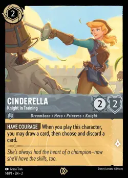 Disney Lorcana TCG | Cinderella - Knight in Training | League Promo Card | 14/P1 - Image 1
