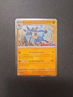 Lucario - 114/198 Pokemon Stamped Scarlet & Violet Premium Collection Promo Card - Image 1
