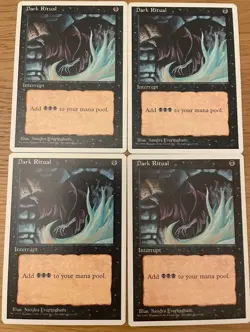 4x Dark Ritual 4th Edition Magic Karten MtG Schwarzer Ritus Vintage Playset Mana - Image 1