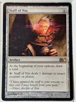 Staff of Nin - (MP) 2013 Core Set M13 - Magic the Gathering MTG - Image 1