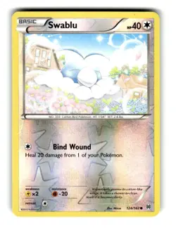 Pokemon XY Breakthrough Swablu 124/162 Reverse Foil LP - Image 1