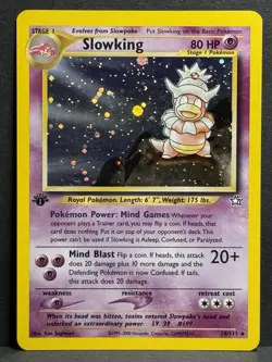 Pokemon TCG Slowking 14/111 Holo Rare Neo Genesis 1st Edition LP - Image 1