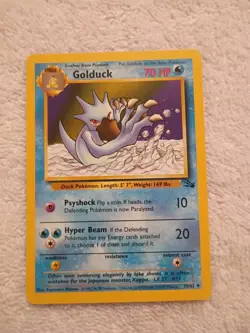 Golduck - 35/62 Fossil Unlimited Uncommon Pokemon - Lp - Image 1
