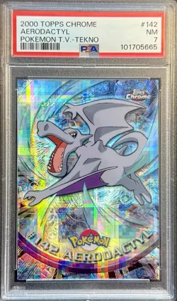2000 Pokemon Topps Chrome Series 2 Tekno Aerodactyl #142 PSA 7 NM | Low POP 🔥 - Image 1