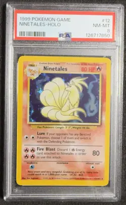 1999 Pokemon Game Ninetales Holo #12 PSA 8 NM-MT - Image 1