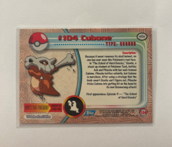 2000 Pokemon Cubone #104 TV Animation Edition Topps Blue Logo - Image 2