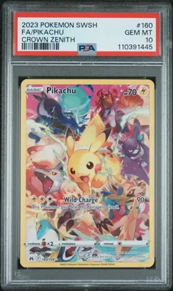 Pokemon Pikachu 160/159 Full Art Secret Rare Crown Zenith 2023 PSA 10 GEM MINT - Image 1