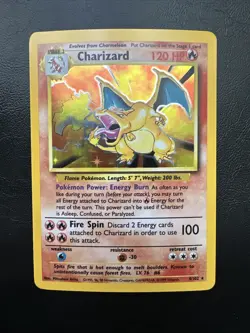 Pokemon Charizard Base Set 4/102 Near Mint Clean! Pack Fresh - Image 1