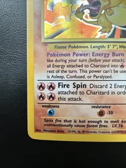 Pokemon Charizard Base Set 4/102 Near Mint Clean! Pack Fresh - Image 4