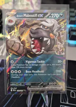 Arvens Mabosstiff EX 139/182 Destined Rivals Pokemon TCG Card with Sleeve - Image 1
