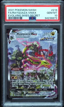 Rayquaza VMAX 218 PSA 10 Gem Mint Evolving Skies Pokemon Card #873 - Image 1