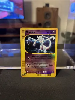 Pokemon Mewtwo TCG Reverse Holo Rare Card 56/165 Expedition Base Set - Image 1