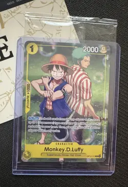 One Piece Monkey D Luffy OP10-111 Promo Card Mint Sealed w/ Stickers + BOOSTER ! - Image 2