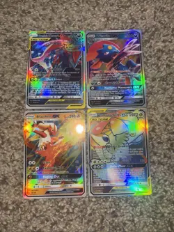 Lot of 4 Assorted GX Pokemon TCG Card Collection- Cards Are FAKE/REPLICA/DISPLAY - Image 1