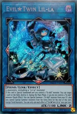 BLCR-EN097 EVIL TWIN LIL-LA SECRET RARE 1ST EDITION YuGiOh CARD - Image 1
