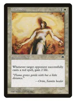 Warmth MTG Tempest Uncommon LP Lightly Played Single Card - Image 1