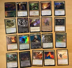 Magic The Gathering Lot Of 20 Gold Cards Including Rares and Mythics NM - Image 1