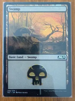 Magic The Gathering Misprint - MTG Double Print Swamp & Forest - Image 1