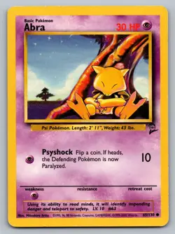 Pokemon TCG Base Set 2 Abra #65 - Image 1