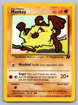 Pokemon TCG Team Rocket Mankey #61 - Image 1