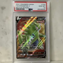 Pokemon TCG Tyranitar V Full Art 154/163 Battle Styles Ultra Rare Holo PSA - Image 2