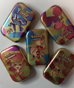 Pokemon 151 5-pack Mini Tins Costco Bundle - Coins & Artcards - No Promos/Packs - Image 1